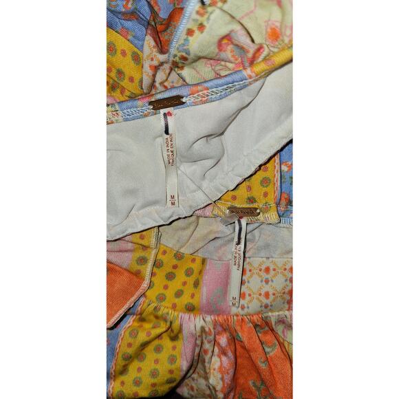 New Free People As It Was Midi Skirt Set $168 MEDIUM Orange/Blue Crop Top - Picture 7 of 7